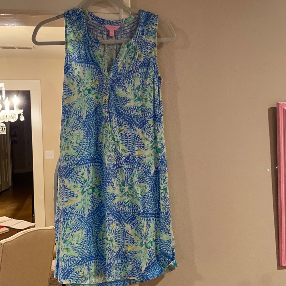 Lilly Pulitzer Essie Dress Bennet Blue green blue sundress style #20918